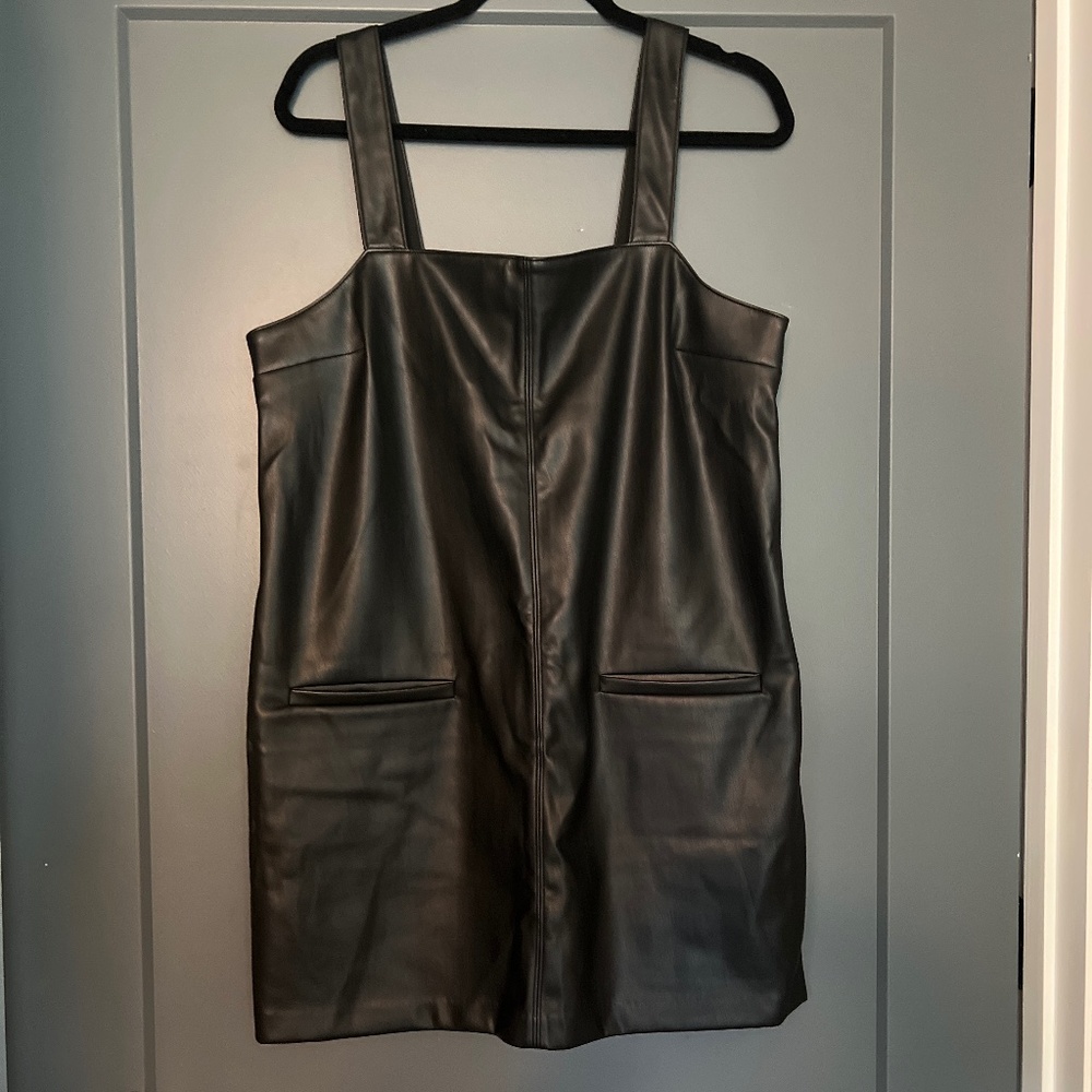 A&F Vegan Leather Shift Mini Dress